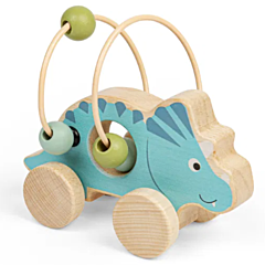 Holzauto - Triceratops mit Labyrinth - Bigjigs. Spielzeug, Taufgeschenk