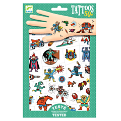 Klebe-Tattoos - Heroes vs villains - Djeco, lustiges Spielzeug