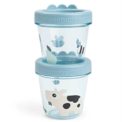 Done by deer - Essensdose 2 st 150 ml - Tiny farm - Blue