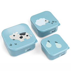 Done by deer - Snack box 3 st - Tiny farm - Blue