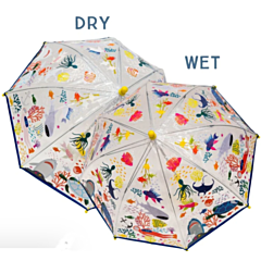 Floss & Rock - Regenschirm mit Farbwechsel - Deep Sea Transparent