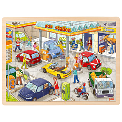 Puzzle - Tankstelle - 96 Teile - Goki. Spielzeug