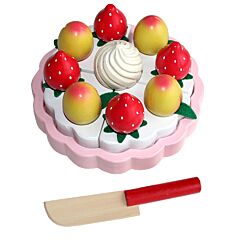 Kaufladen - Torte aus Holz - Aprikosen und Erdbeeren - Magni