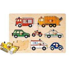 Puzzle mit Knöpfen - Fahrzeuge - 8 Teile