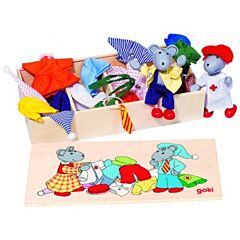 Puppenfamilie - Die Mäuse Lia & Luca mit Kleidern