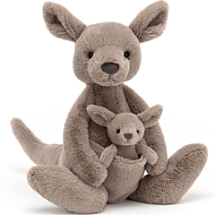 Jellycat Kuscheltier - Känguru mit Jungem, 35 cm - Kara Kangaroo. Tolles Spielzeug und schönes Taufgeschenk