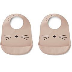 Lätzchen - Silicone Bib, Cat rose - 2 st - Liewood 