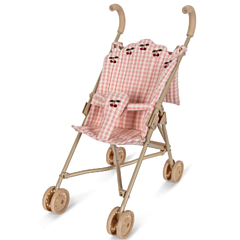 Konges slöjd - Puppenwagen - Powder pink check. Spielzeug