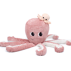 Kuscheltier - Tintenfisch mit Baby - 45 cm - Rosa - Les deglingos. Spielzeug, Taufgeschenk