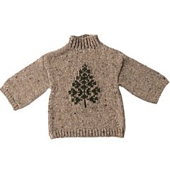 Maileg - Kleidung für Weihnachtswichtel - Strickpullover Weihnachtsbaum - Pixy size 6, Junge. 