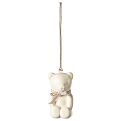 Maileg Weihnachts ornament - Teddybär zum Aufhängen, metall - Weiß/Rose. Maileg Weihnachten