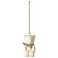 Maileg Weihnachts ornament - Teddybär zum Aufhängen, metall - Weiß/Blau. Maileg Weihnachten