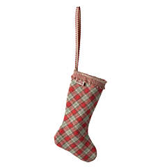 Maileg Weihnachts ornament - Strumpf zum Aufhängen - Karo Rot