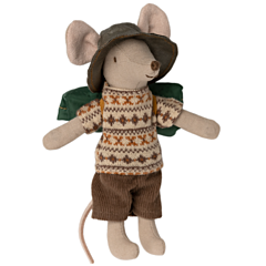 Maileg Maus - Wandermaus Großer Bruder mit Schlafsack - hiker mouse Tolles Spielzeug