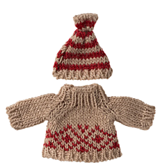 Maileg - Maus-Kleider - Strickpullover und Mütze - Mutter. Spielzeiug