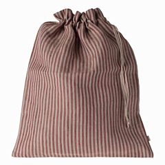 Maileg - Tasche mit Kordelzug - Stripes Red Dark Sand - Large