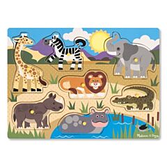 Puzzle mit Knöpfen - Safari - 7 Teile - Melissa & Doug