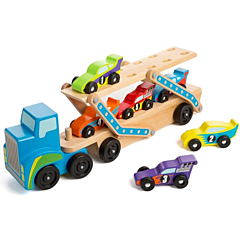 Autotransporter mit 6 Rennwagen - Blau - Melissa & Doug 