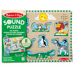 Klang-Puzzle mit Knöpfen - Tiere im Zoo - 8 Teile - Melissa & Doug. Spielzeug