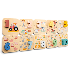 Puzzle - Zählen lernen 1 bis 10 - Bauernhof - New Classic Toys. Spielzeug