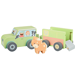 Auto aus Holz mit Pferdeanhänger - Orange Tree Toys. Spielzeug