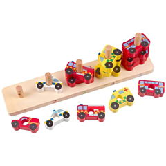 Formenstapler aus Holz zum Zählen - Einsatzfahrzeugen - Orange Tree Toys. Spielzeug