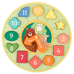 Puzzle im Holz - Die Uhr lernen, Tiere des Waldes - Orange Tree Toys. Spielzeug