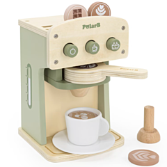 Kaufladen - Kaffeemaschine aus Holz, Grün - Polar B. Spielzeug