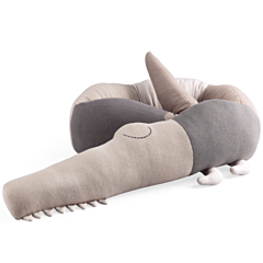 Sebra Kissen gestrickten - Sleepy Croc, Seabreeze beige. Kinderzimmer