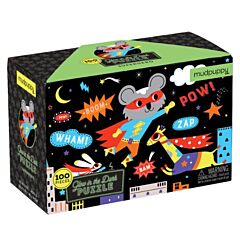 Puzzle - Glow in the dark - Superhelden - 100 Teile - Mudpuppy