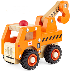 Abschleppwagen aus Holz - Orange. Spielzeug