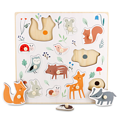 Puzzle mit Knöpfen - Tiere des Waldes von Sarah Betz - 12 Teile - Vilac. Spielzeug